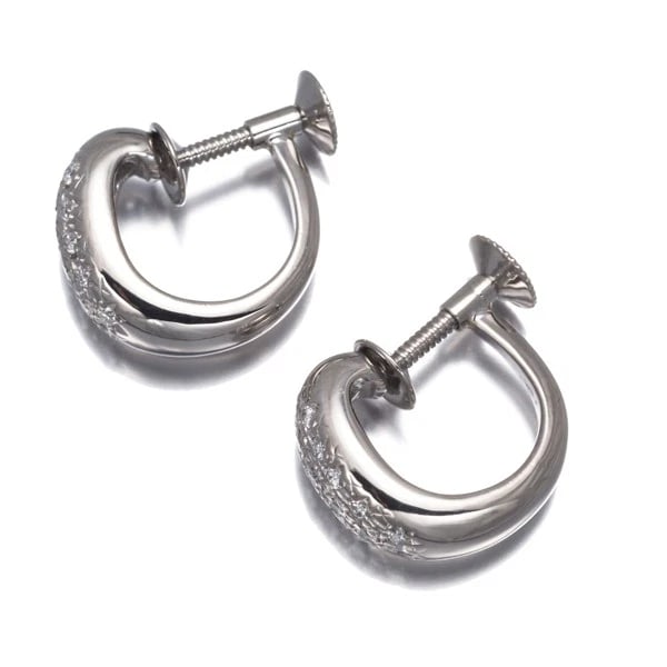 TASAKI EARRINGS DIAMOND PAVED HOOP - 3