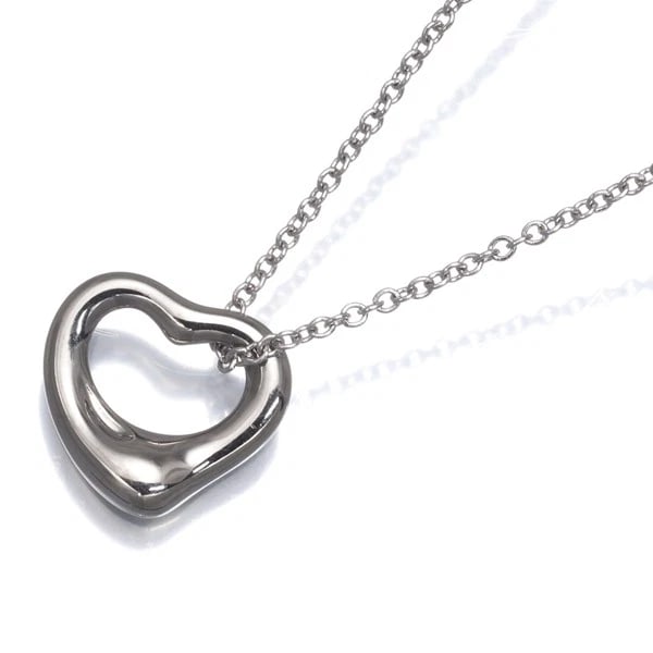 TIFFANY&CO. NECKLACE OPEN HEART 18K 750 WHITE GOLD (1 of 2)