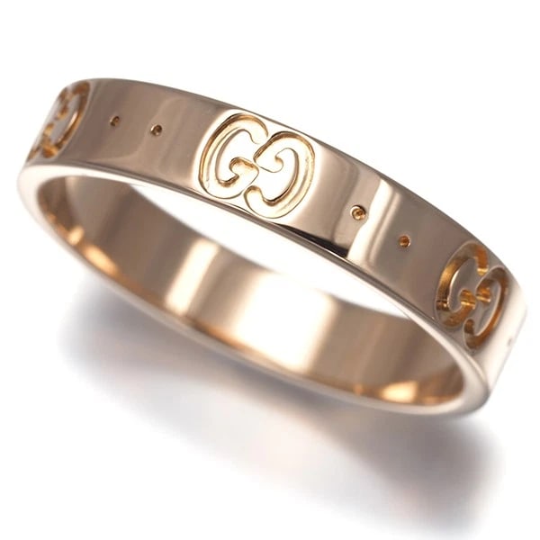 GUCCI RING ICON THIN 18K 750 ROSE GOLD: GUCCI Ring Icon Thin 18K 750 Rose Gold Brand: GUCCI Type: Ring Material: 18K / 750 / Rose Gold Color: Gold Size: US 7.5-7.75 Accessories: None Accessories Notice: When purchasing pre-owned
