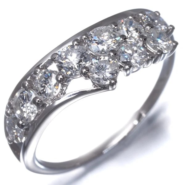 DIAMOND WAVE RING 900 PLATINUM - 3