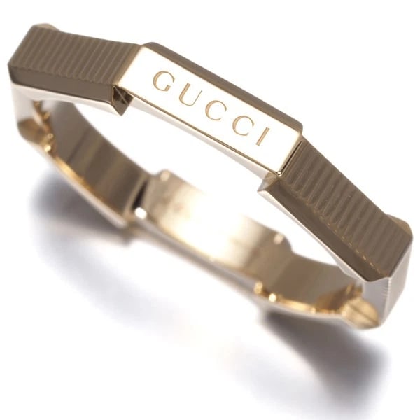 GUCCI RING LINK TO LOVE STRIPED 18K: GUCCI Ring Link To Love Striped 18K Brand: GUCCI Type: Ring Material: 18K / 750 / Yellow Gold Color: Yellow Gold Size: US 9.25-9.5 Accessories: None Accessories Notice: When purchasing pre