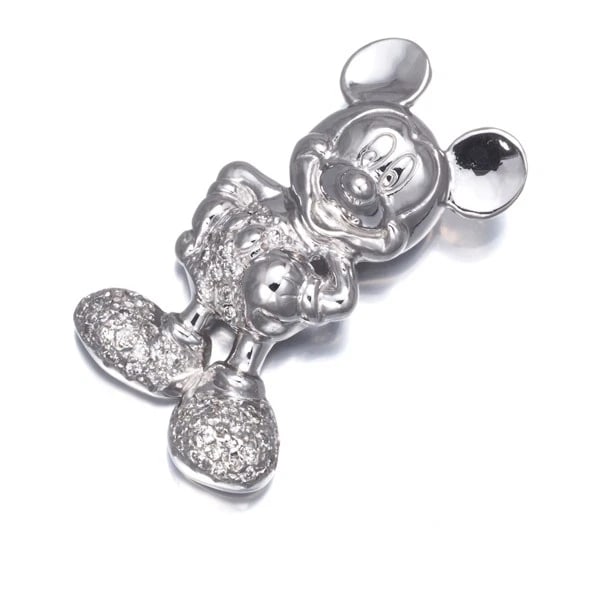 DISNEY PENDANT DIAMOND MOUSE 18K 750 WHITE GOLD: Disney Pendant Diamond Mouse 18K 750 White Gold Brand: Disney Type: Pendant Material: 18K / 750 / White Gold Main Stone/Creation Natural Color: White Gold Size: Design size: 30.5 x 17.2mm Bail