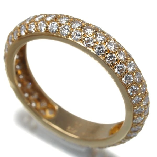 CARTIER RING DIAMOND MIMI PAVED FULL ETERNITY: Cartier Ring Diamond Mimi Paved Full Eternity Brand: Cartier Type: Ring Material: 18K / 750 / Yellow Gold Main Stone/Creation Natural Color: Yellow Gold Size: US 5 - 5.25 Accessories: None