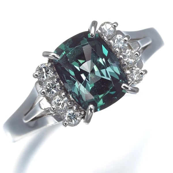 CRESCENT VERT RING LAB-CREATED ALEXANDRITE - 3