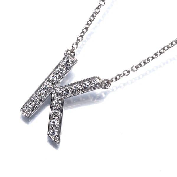 TIFFANY&CO. NECKLACE DIAMOND LETTER INITIAL ALPHABET: Tiffany&Co. Necklace Diamond Letter Initial Alphabet Brand: Tiffany & Co. Type: Necklace Material: 950 / Platinum Main Stone/Creation Natural Color: Platinum Size: Necklace length: 41cm