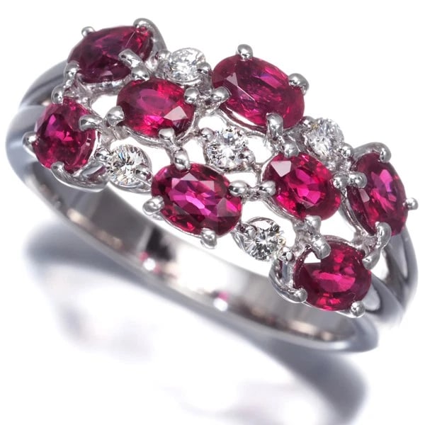 TASAKI RING RUBY DIAMOND US8 900 PLATINUM: TASAKI Ring Ruby Diamond US8 900 Platinum Brand: TASAKI Type: Ring Material: 900 / Platinum Main Stone/Creation Natural Color: Silver Size: US 8 Accessories: None Accessories Notice: When