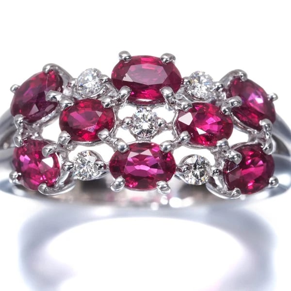 TASAKI RING RUBY DIAMOND US8 900 PLATINUM - 2