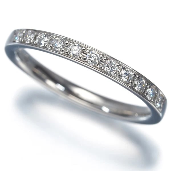 RING DIAMOND HALF ETERNITY 950 PLATINUM: Ring Diamond Half Eternity 950 Platinum Brand: Unbranded Type: Ring Material: 950 / Platinum Main Stone/Creation Natural Color: Platinum Size: US 4.5 Accessories: None Accessories Notice: