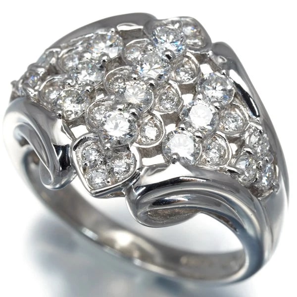 MITSUKOSHI RING DIAMOND OPENWORK 900 PLATINUM - 3