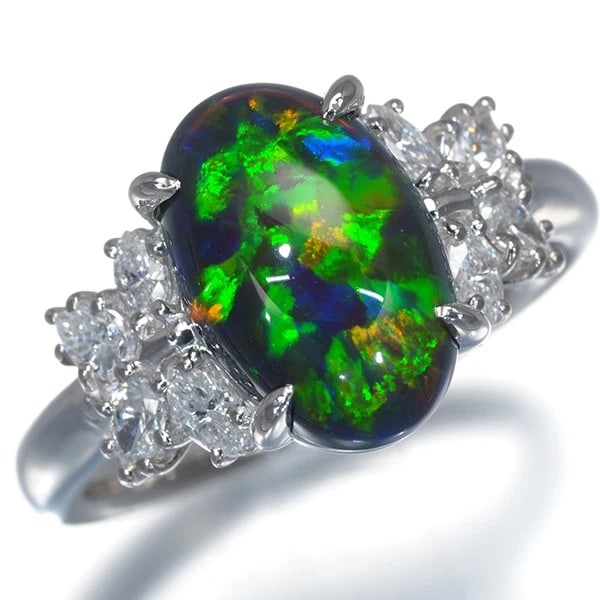 CRESCENT VERT RING LAB-GROWN OPAL DIAMOND - 2