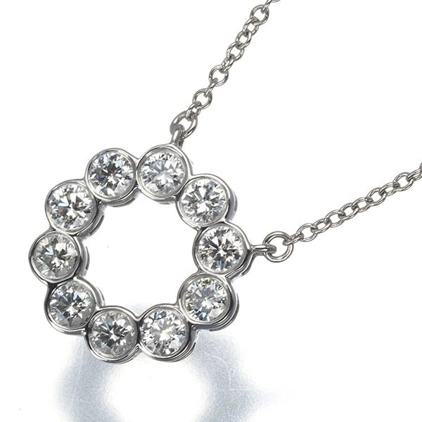TIFFANY&CO. NECKLACE DIAMOND JAZZ CIRCLE: Tiffany&Co. Necklace Diamond Jazz Circle Brand: Tiffany & Co. Type: Necklace Material: 950 / Platinum Main Stone/Creation Natural Color: Platinum Size: Necklace length: 41cm Pendant size: