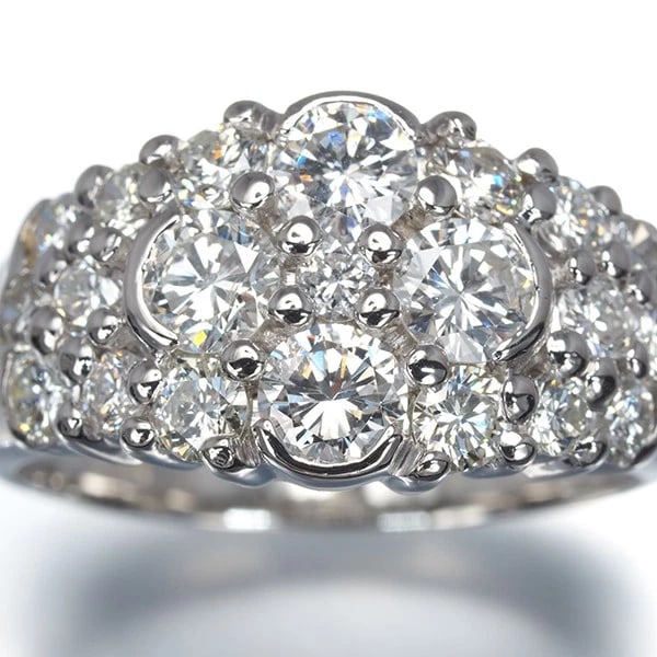 DIAMOND PAVED RING 900 PLATINUM - 2