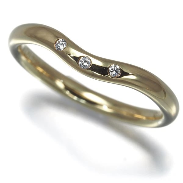 TIFFANY&CO. RING DIAMOND CURVED BAND: Tiffany&Co. Ring Diamond Curved Band Brand: Tiffany & Co. Type: Ring Material: 18K / 750 / Yellow Gold Main Stone/Creation Natural Color: Yellow Gold Size: US 5 - 5.25 Accessories: None Ac