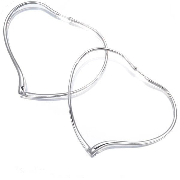 TIFFANY&CO. EARRINGS OPEN HEART LARGE HOOP SILVER 925: Tiffany&Co. Earrings Open Heart Large Hoop Silver 925 Brand: Tiffany & Co. Type: Earrings Material: 925 / Sterling Silver Color: Silver Size: Design size: length 53.3 x width 61.7 x thickness