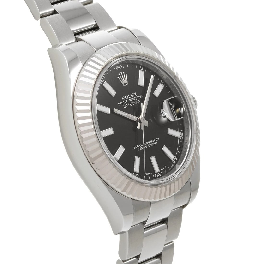 ROLEX DATEJUST BLACK WATCH - 3