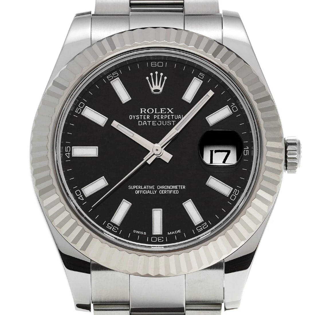ROLEX DATEJUST BLACK WATCH - 4