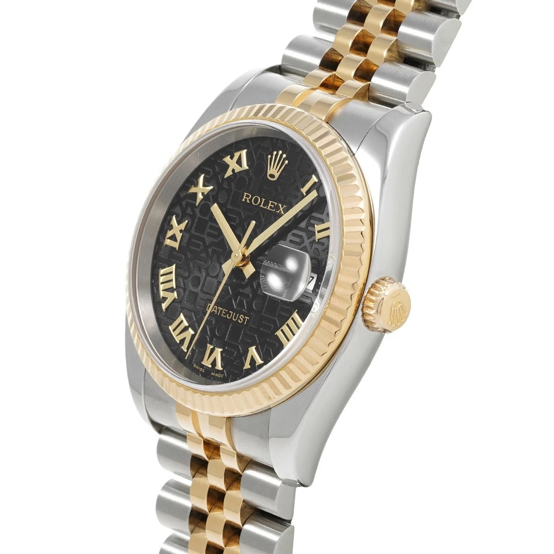 ROLEX DATEJUST BLACK COMPUTER DIAMOND WATCH - 2