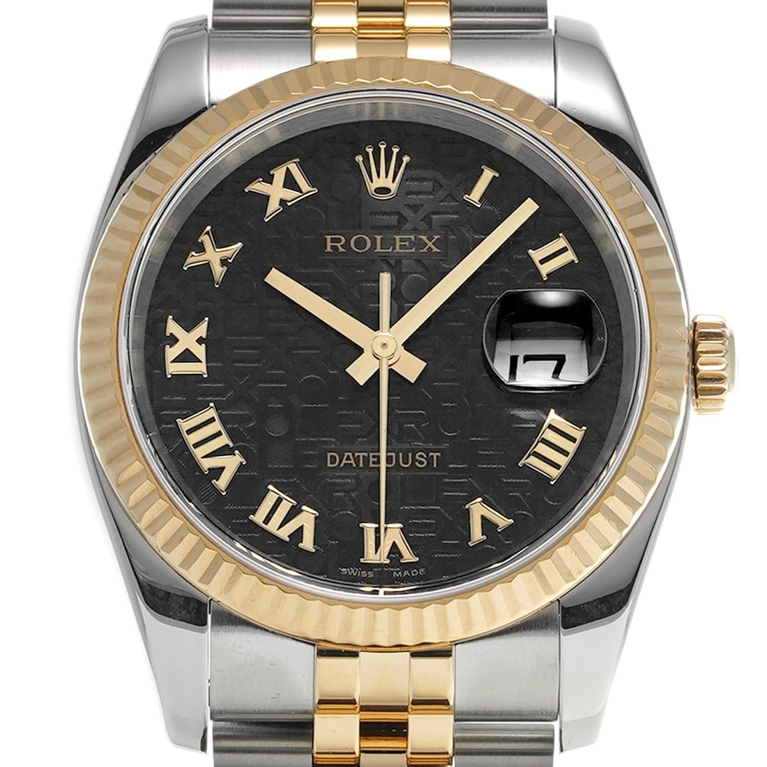 ROLEX DATEJUST BLACK COMPUTER DIAMOND WATCH - 4