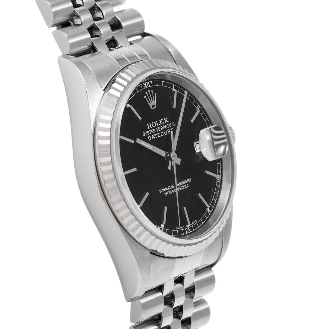ROLEX DATEJUST BLACK WATCH - 3