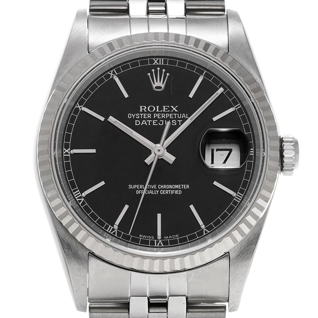 ROLEX DATEJUST BLACK WATCH - 4