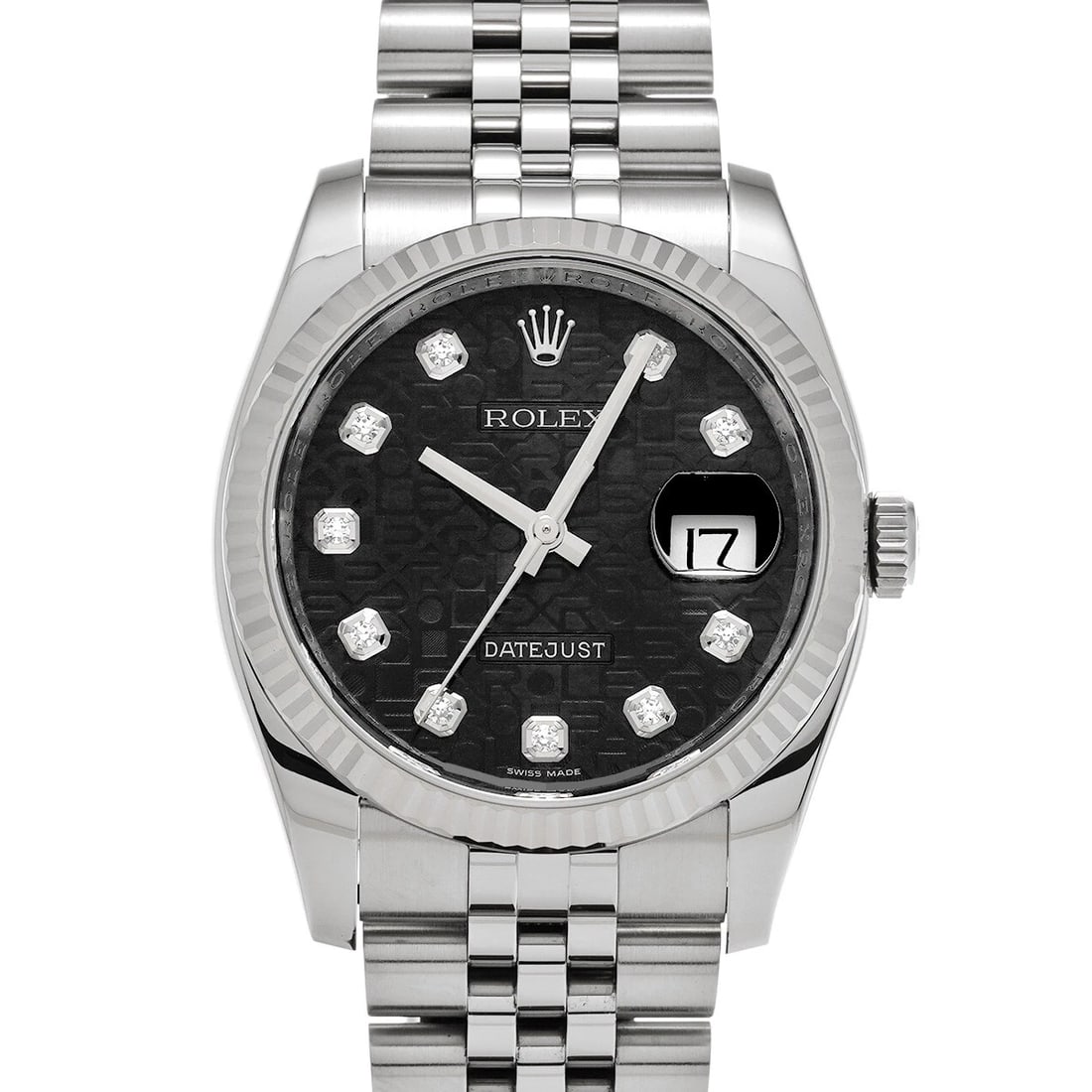 ROLEX DATEJUST BLACK COMPUTER DIAMOND WATCH: ROLEX Datejust Black computer diamond Watch Brand: ROLEX Type: Wristwatch Material: Band Material Stainless steel, Case Material Stainless steel Color: Dial Color Black computer/diamond Size: