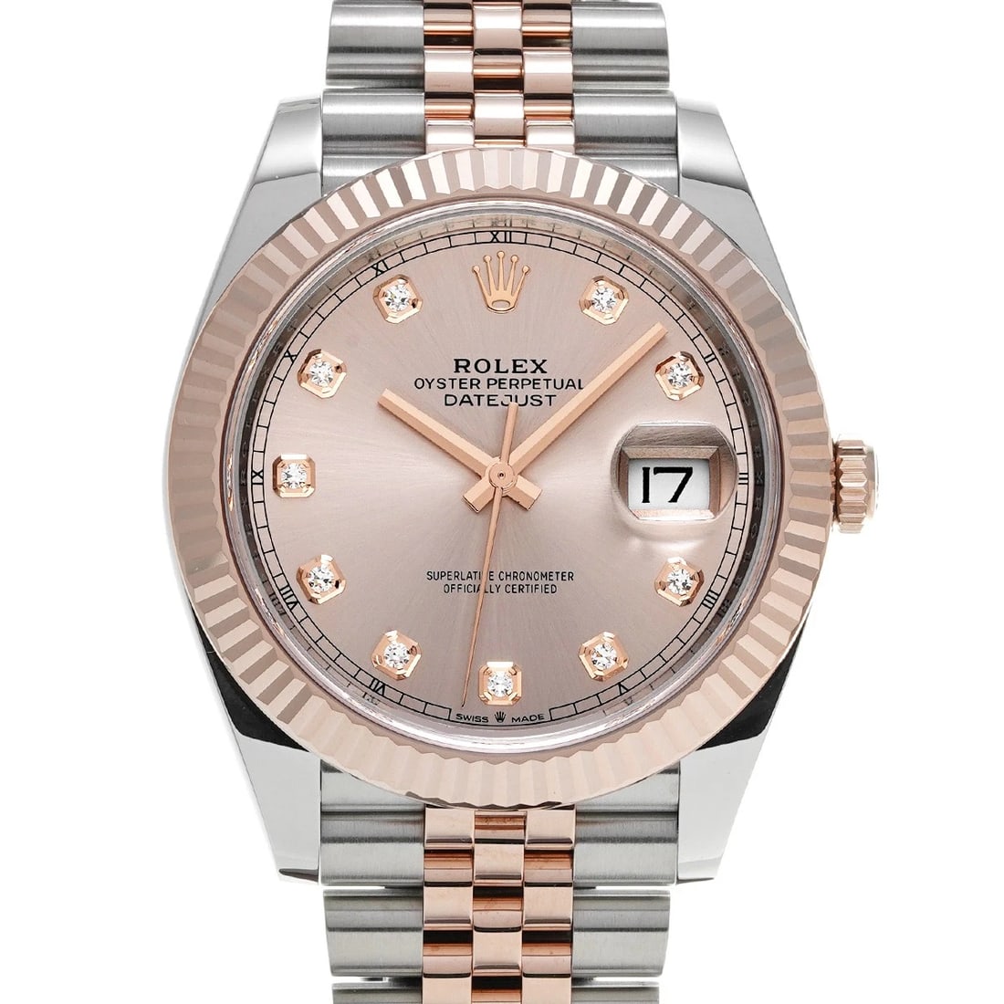 ROLEX DATEJUST SUNDUST DIAMOND WATCH: ROLEX Datejust Sundust diamond Watch Brand: ROLEX Type: Wristwatch Material: Band Material Stainless steel/Everrose gold, Case Material Stainless steel Color: Dial Color Sundust/diamond Size: ??Ca