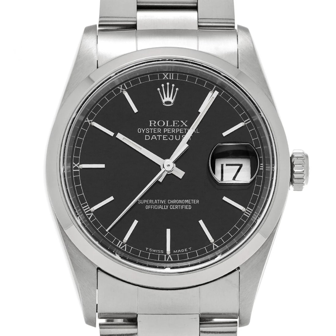 ROLEX DATEJUST BLACK WATCH - 4