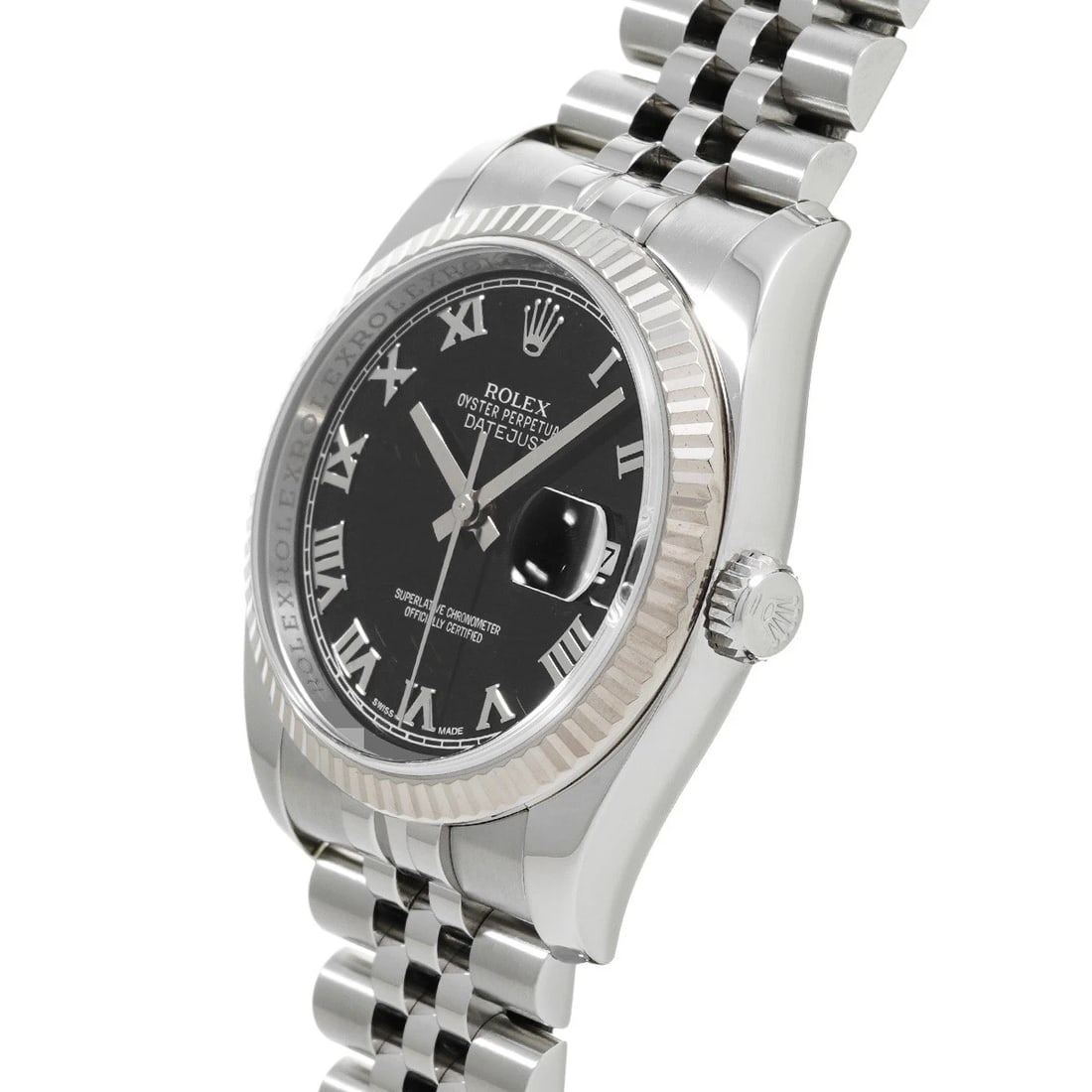 ROLEX DATEJUST BLACK WATCH - 2
