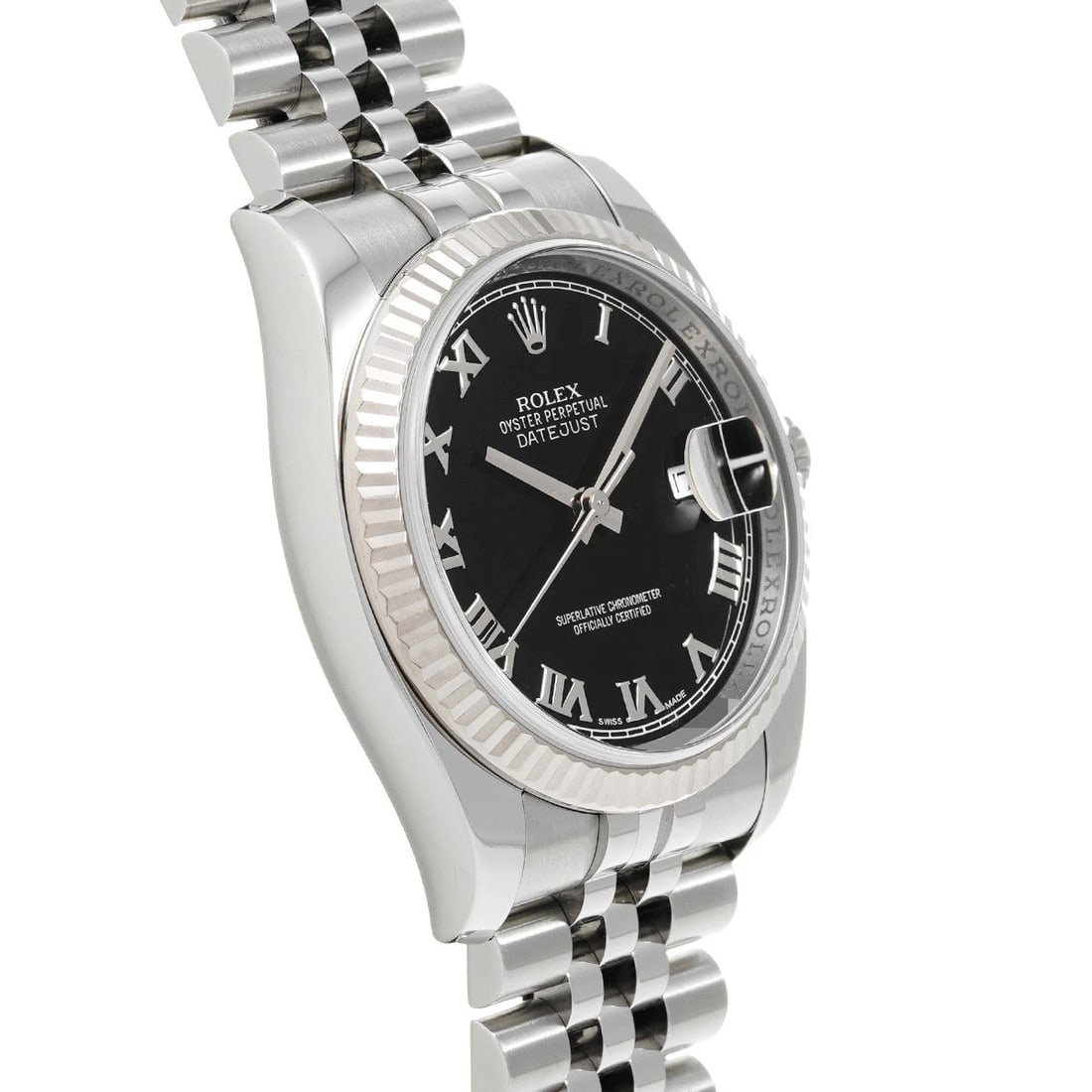 ROLEX DATEJUST BLACK WATCH - 3