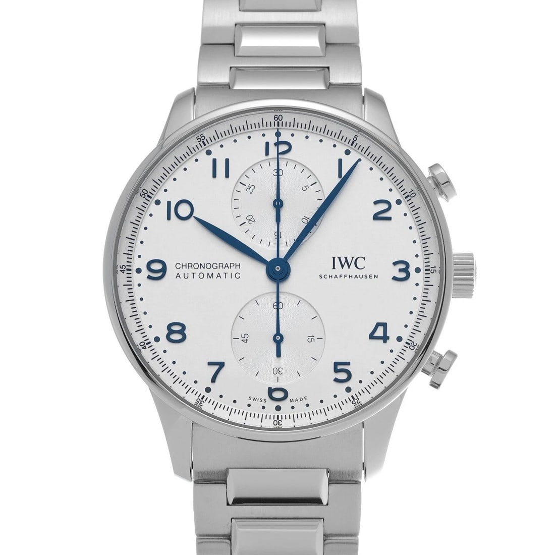IWC PORTUGIESER CHRONOGRAPH SILVER PLATING WATCH (1 of 4)