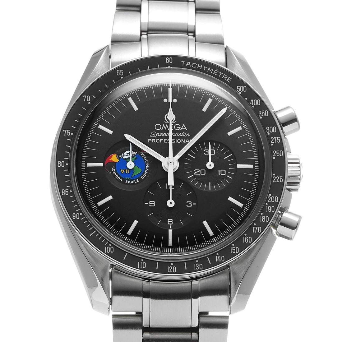OMEGA SPEEDMASTER BLACK WATCH: OMEGA Speedmaster black Watch Brand: OMEGA Type: Wristwatch Material: Band Material Stainless steel, Case Material Stainless steel Color: Dial Color black Size: ??Case? H/about 42mm W/about 42mm D
