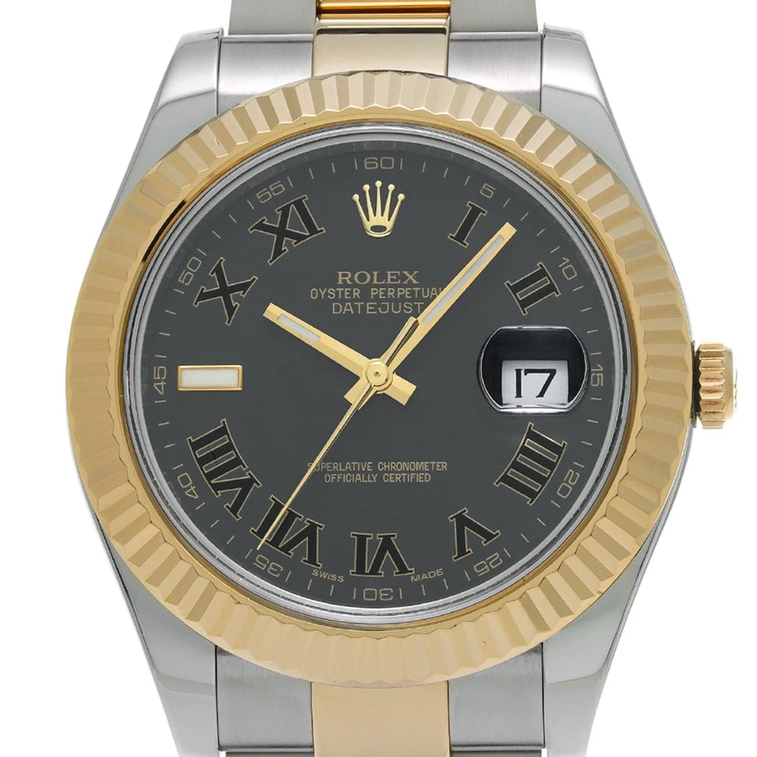 ROLEX DATEJUST BLACK WATCH - 4