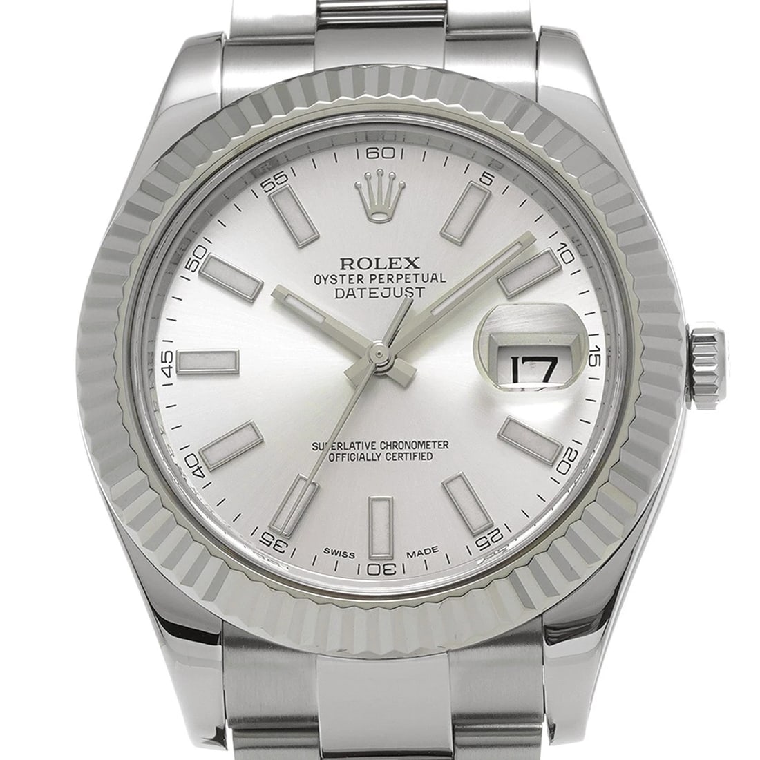 ROLEX DATEJUS SILVER WATCH - 4