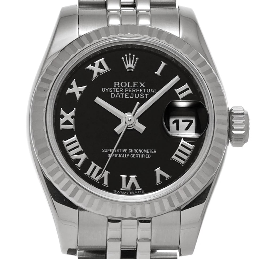 ROLEX DATEJUST BLACK WATCH - 4