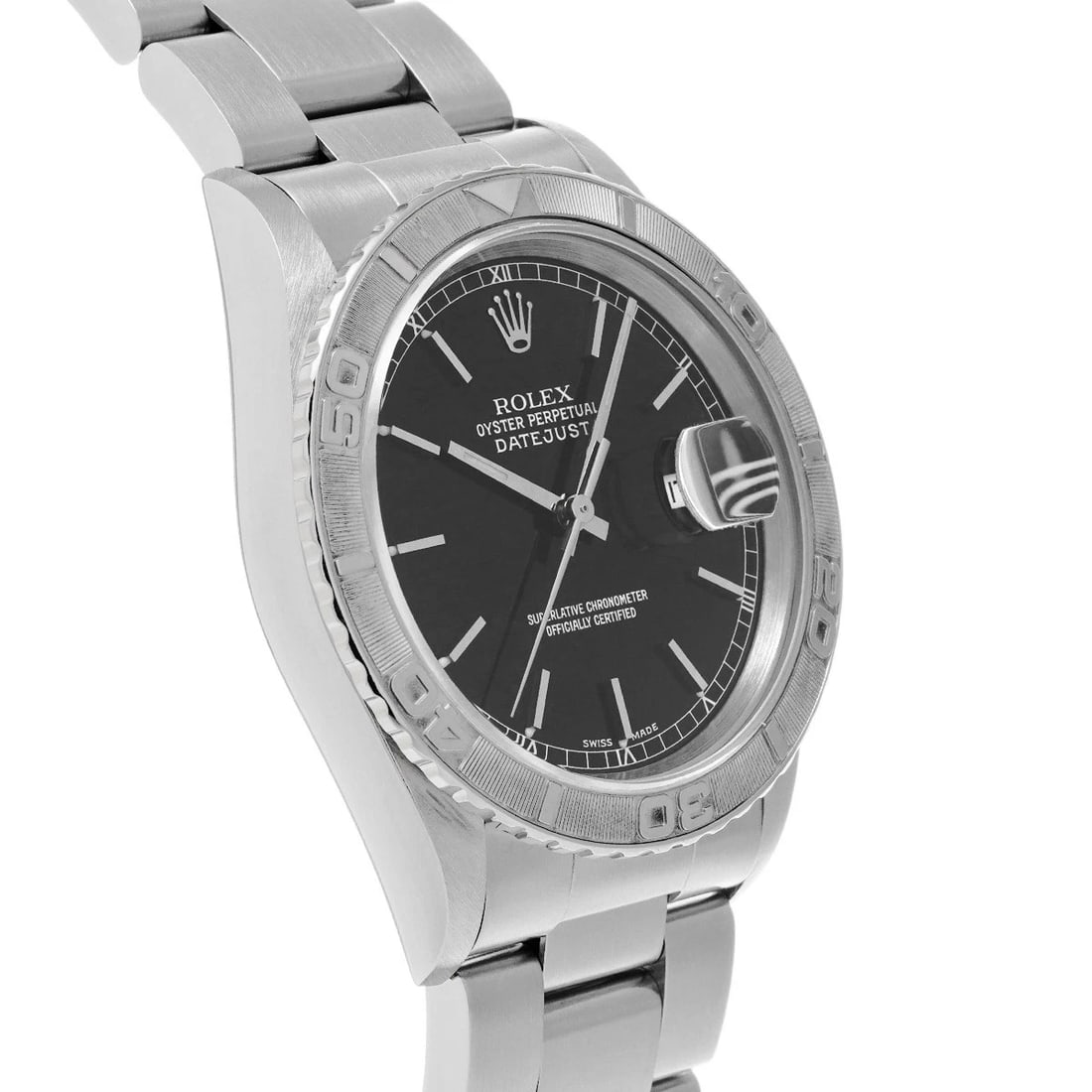 ROLEX DATEJUST BLACK WATCH - 3