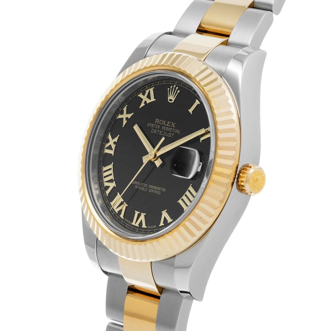 ROLEX DATEJUST BLACK WATCH - 2