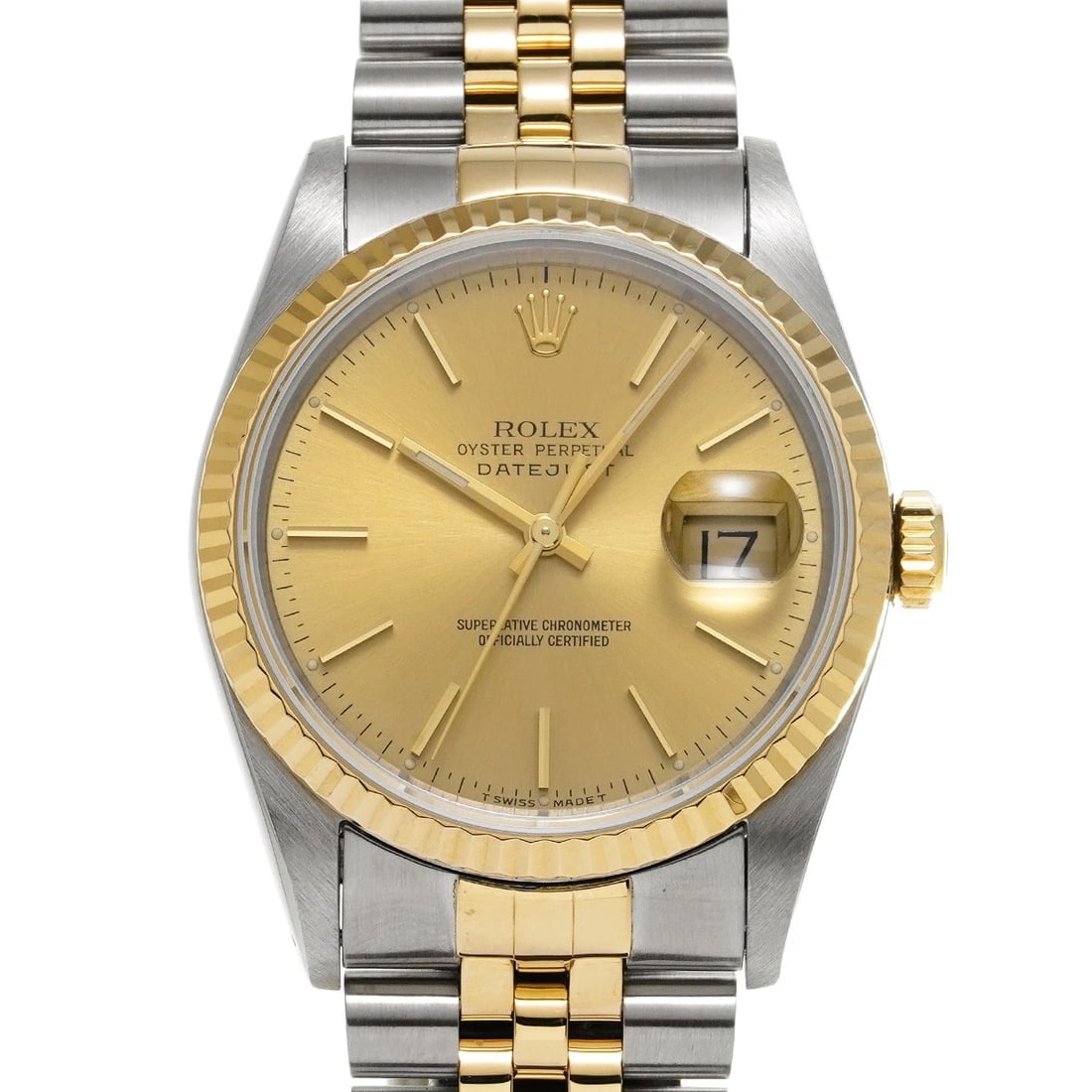 ROLEX DATEJUST CHAMPAGNE WATCH: ROLEX Datejust Champagne Watch Brand: ROLEX Type: Wristwatch Material: Band Material Stainless steel/Yellow Gold, Case Material Stainless steel Color: Dial Color Champagne Size: ??Case?