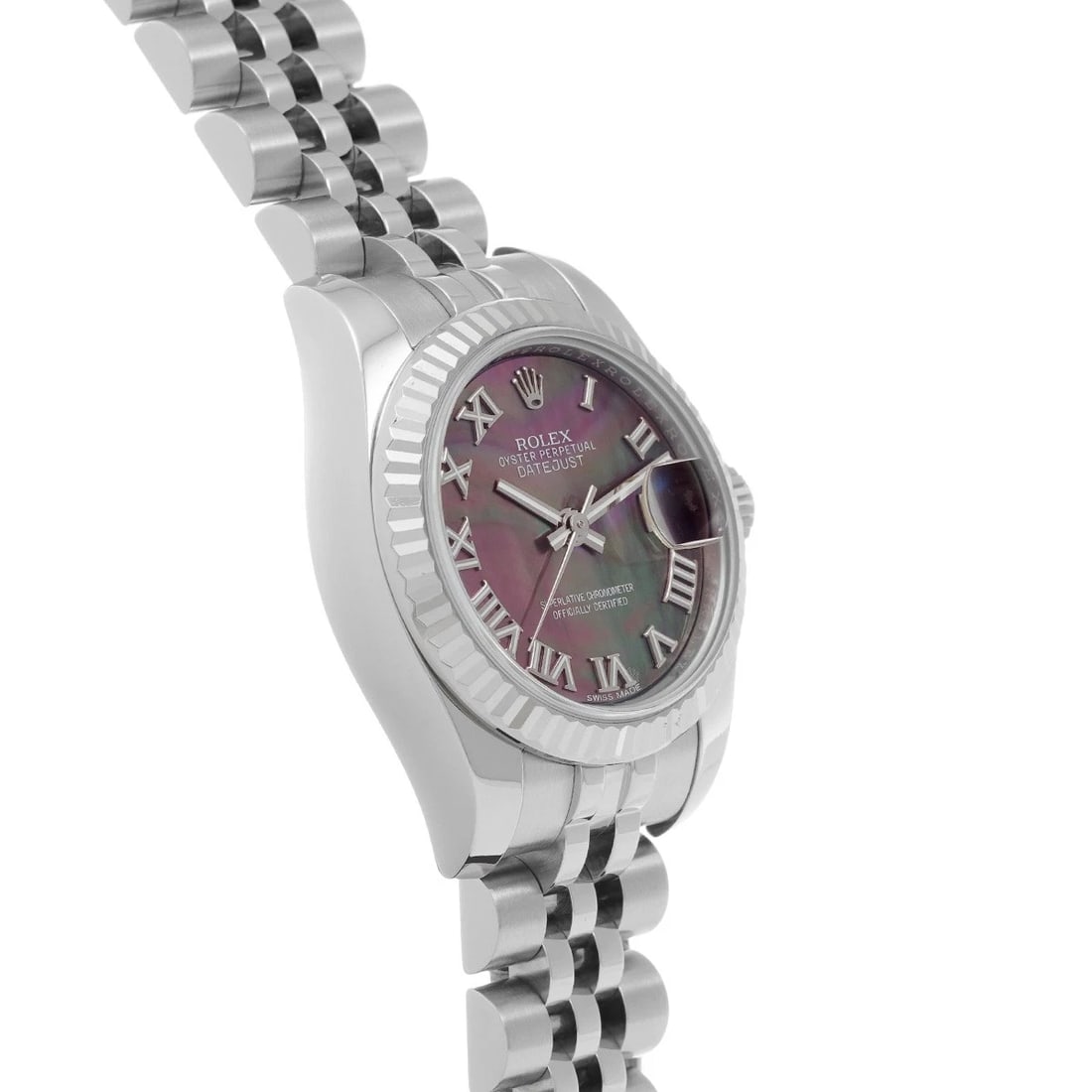 ROLEX DATEJUST BLACK SHELL WATCH - 3