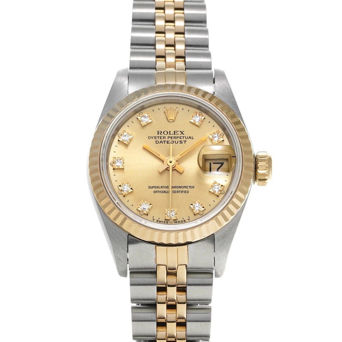 ROLEX DATEJUST CHAMPAGNE DIAMOND WATCH
