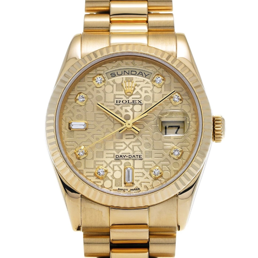 ROLEX CHAMPAGNE COMPUTER DIAMOND WATCH: ROLEX Champagne computer diamond Watch Brand: ROLEX Type: Wristwatch Material: Band Material Yellow Gold, Case Material Yellow Gold Color: Dial Color Champagne computer/diamond Size: ??Case?