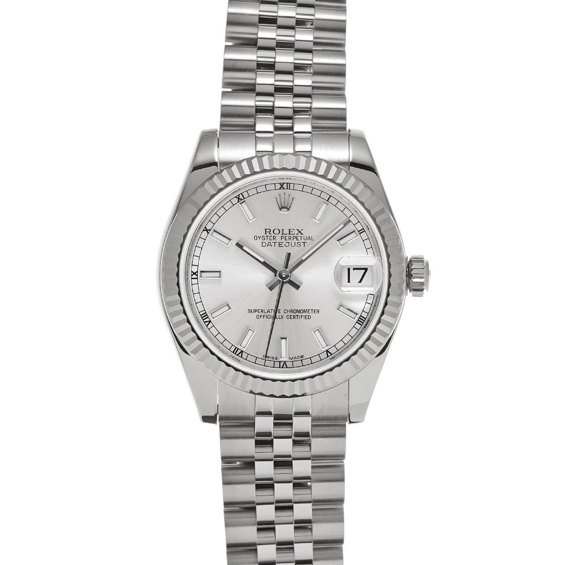 ROLEX DATEJUST SILVER WATCH: ROLEX Datejust Silver Watch Brand: ROLEX Type: Wristwatch Material: Band Material Stainless steel, Case Material Stainless steel Color: Dial Color Silver Size: ??Case? H/about 31mm W/about 31mm D/