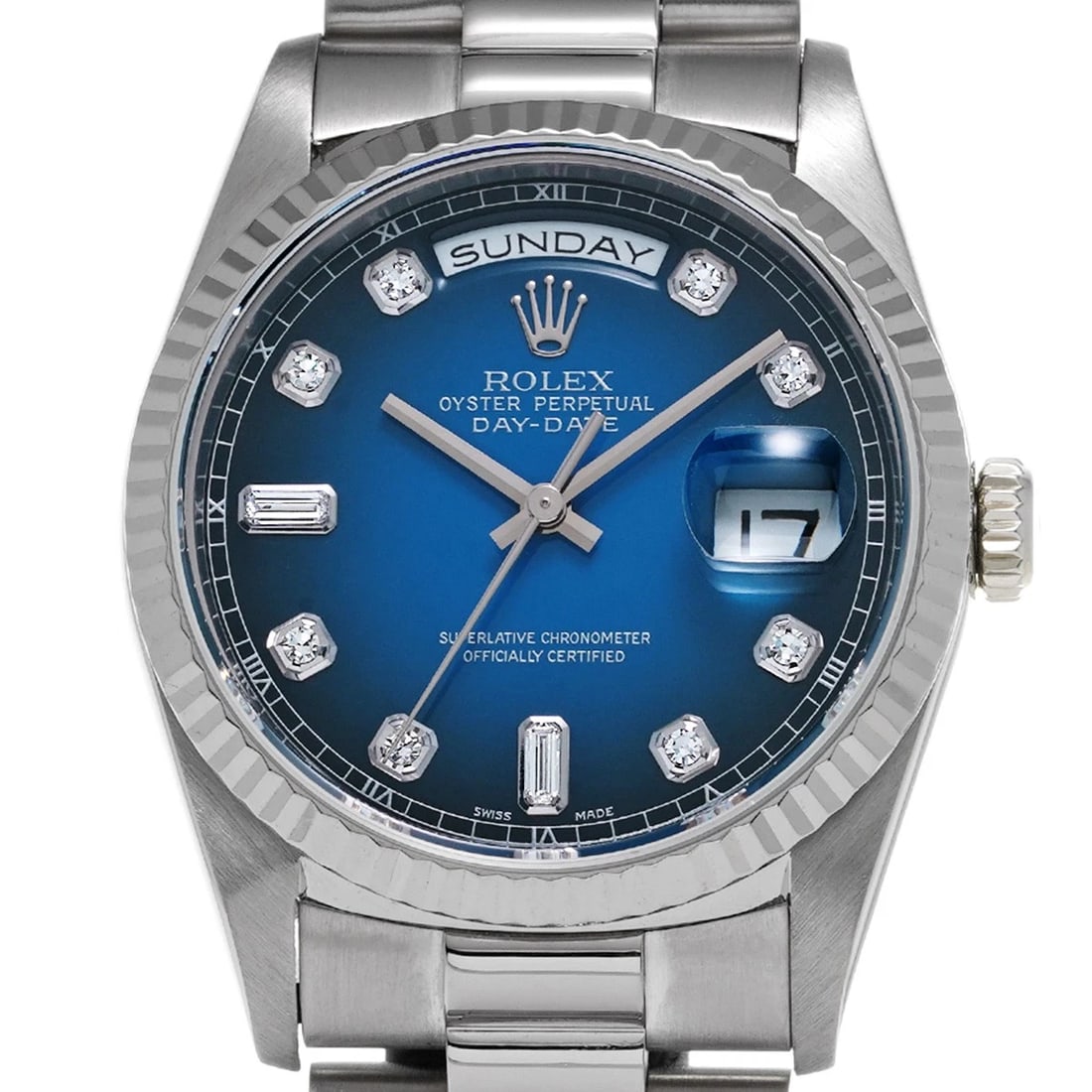 ROLEX BLUE GRADIENT DIAMOND WATCH - 4