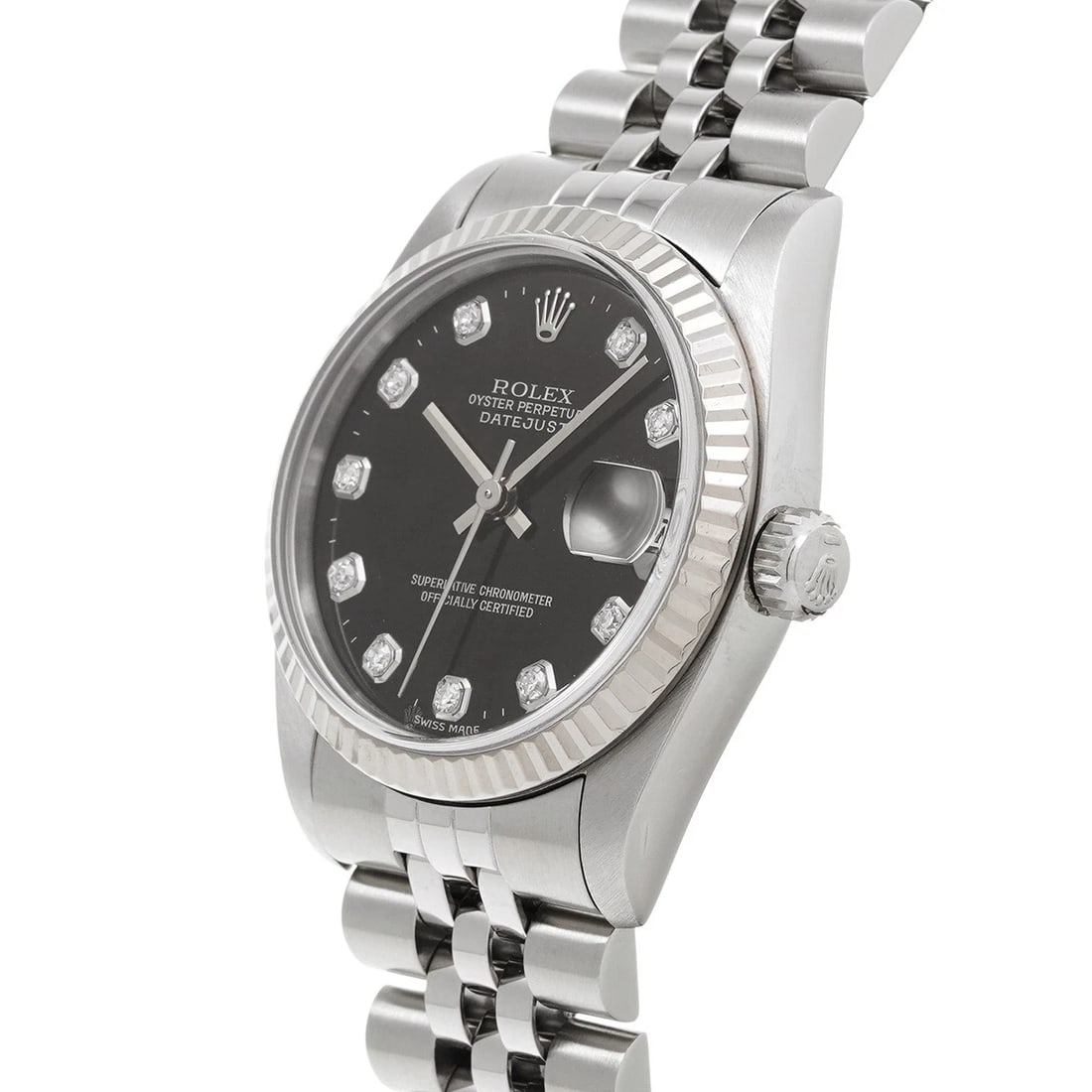 ROLEX DATEJUST BLACK DIAMOND WATCH - 2