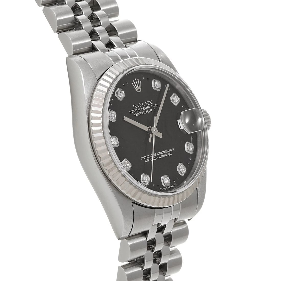ROLEX DATEJUST BLACK DIAMOND WATCH - 3