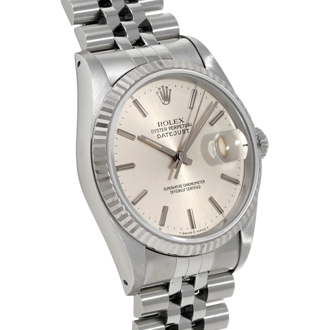 ROLEX DATEJUST SILVER WATCH - 3