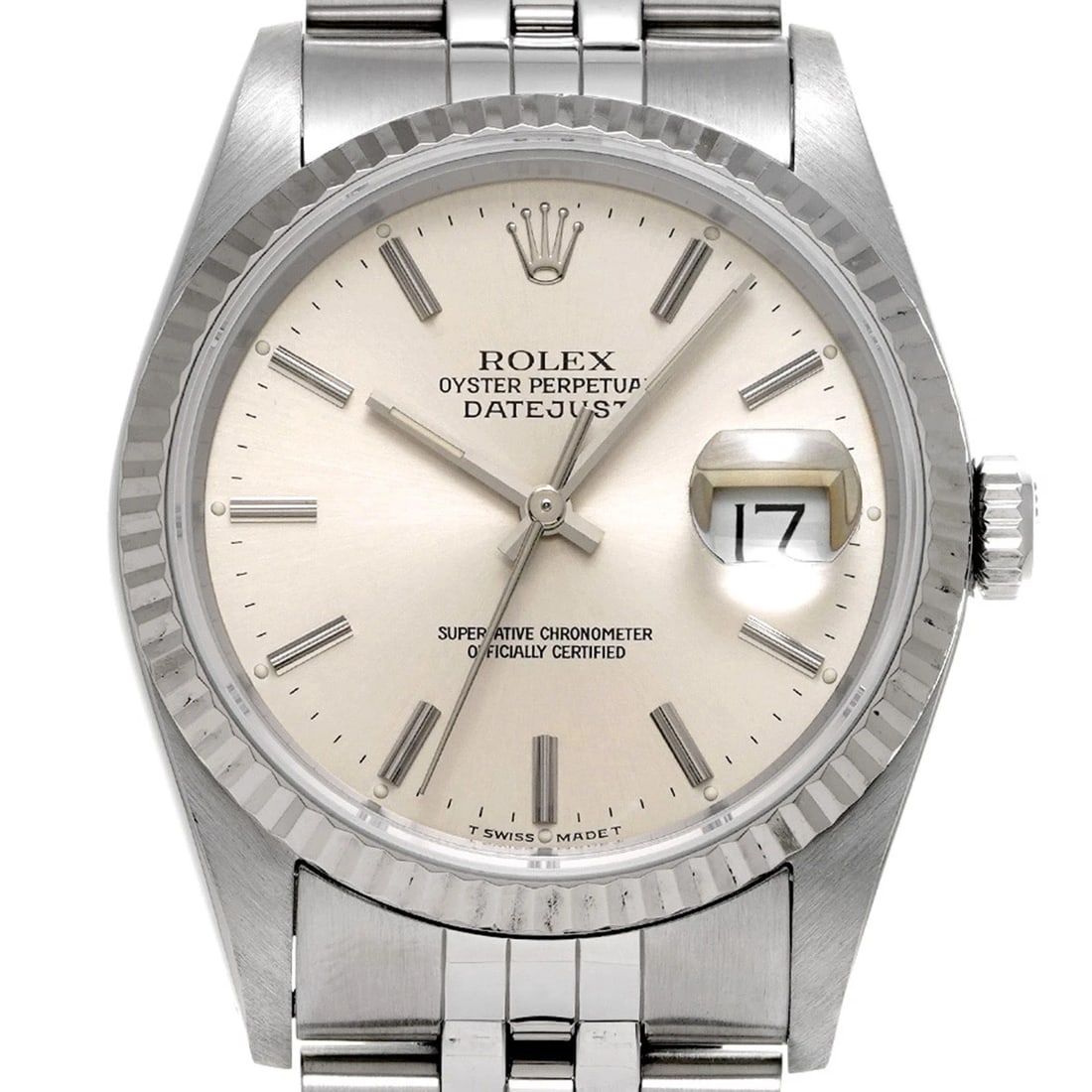 ROLEX DATEJUST SILVER WATCH - 4