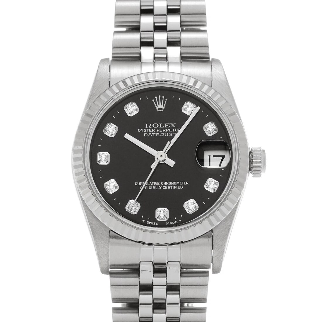 ROLEX DATEJUST BLACK DIAMOND WATCH (1 of 4)