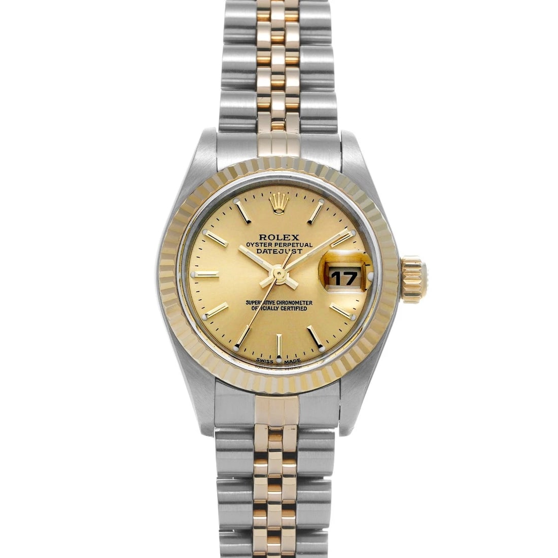 ROLEX DATEJUST CHAMPAGNE WATCH: ROLEX Datejust Champagne Watch Brand: ROLEX Type: Wristwatch Material: Band Material Stainless steel/Yellow Gold, Case Material Stainless steel Color: Dial Color Champagne Size: ??Case?