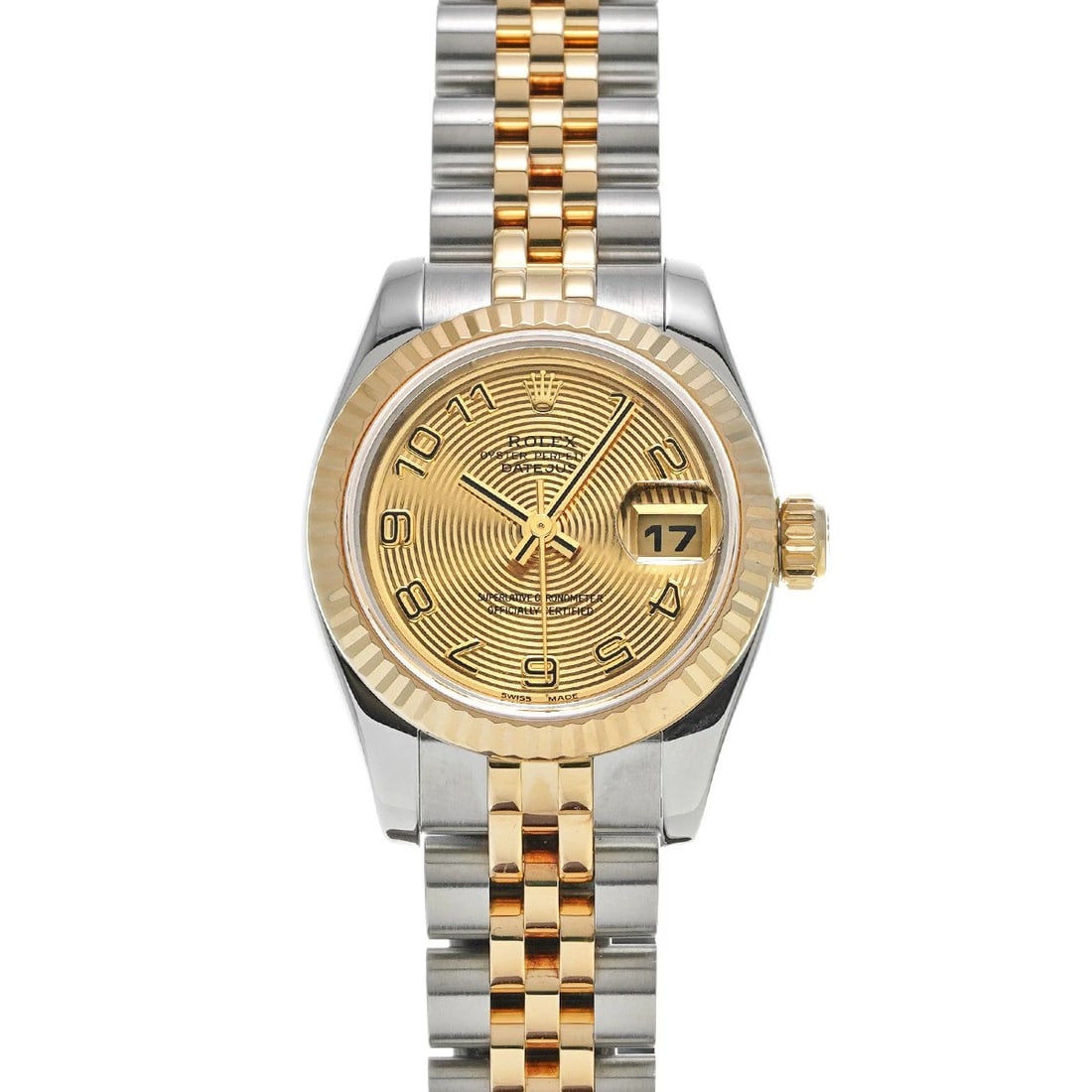 ROLEX DATEJUST CHAMPAGNE CONCENTRIC WATCH: ROLEX Datejust Champagne Concentric Watch Brand: ROLEX Type: Wristwatch Material: Band Material Stainless steel/Yellow Gold, Case Material Stainless steel Color: Dial Color Champagne Concentric