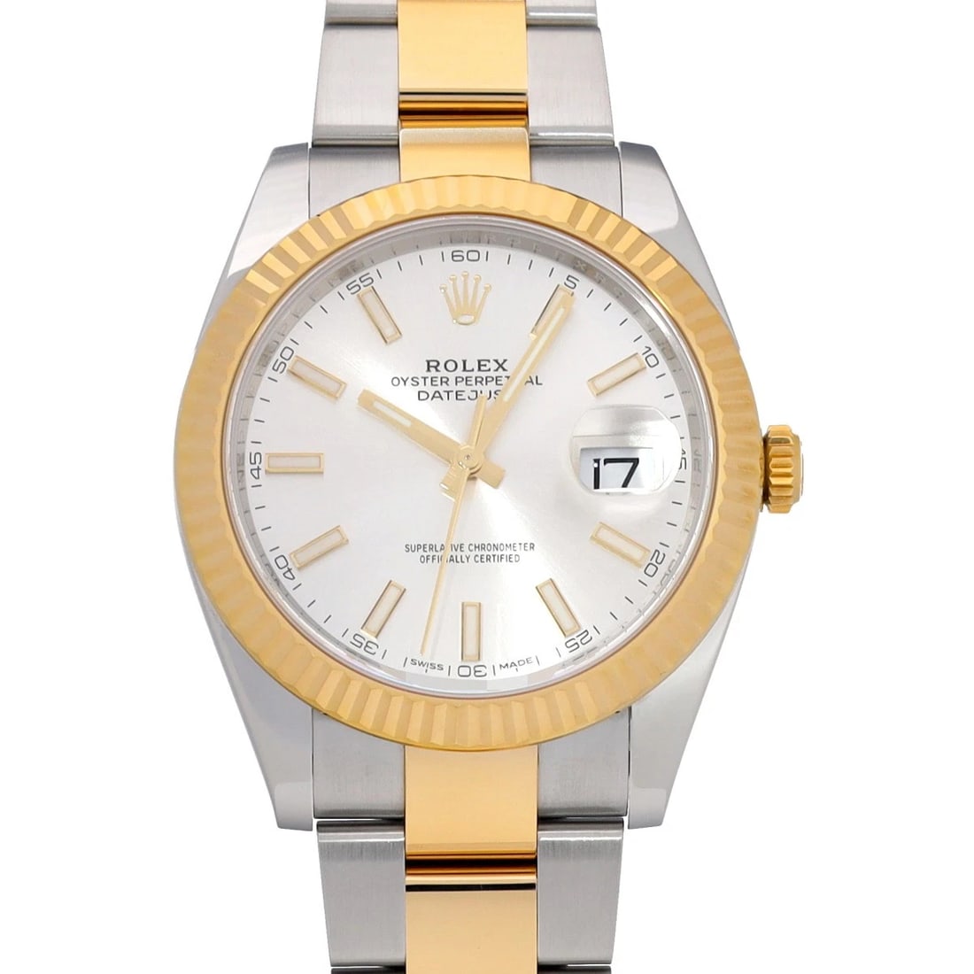 ROLEX DATEJUST SILVER WATCH: ROLEX Datejust Silver Watch Brand: ROLEX Type: Wristwatch Material: Band Material Stainless steel/Yellow Gold, Case Material Stainless steel Color: Dial Color Silver Size: ??Case? H/about 41mm W/a